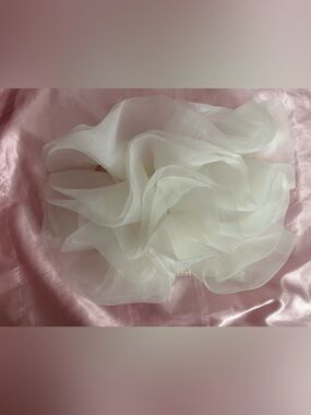 Zara White Sheer Ruffle Crop Top